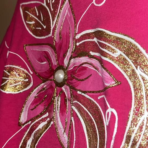 “Moda Bazaar”California 2 Hot pink puff, paint, glitter, floral, and faux pearls - Picture 4 of 15